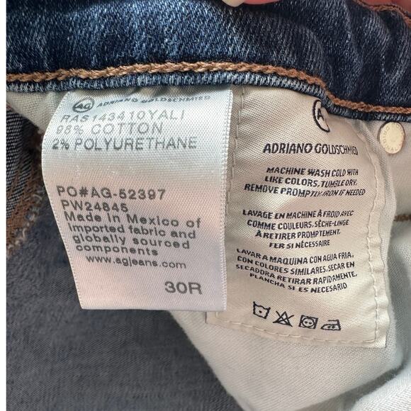 AG Medium Dark Wash Prima Cigarette Leg Whiskered Jeans 30R - Picture 8 of 13